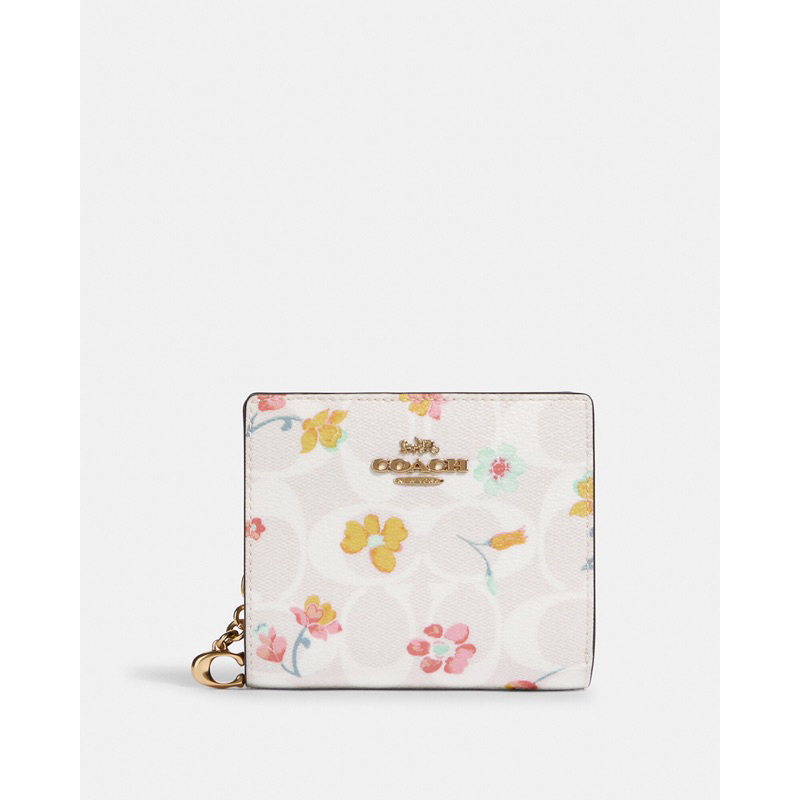 Coach Snap Wallet With Mystical Floral Print (C8704)