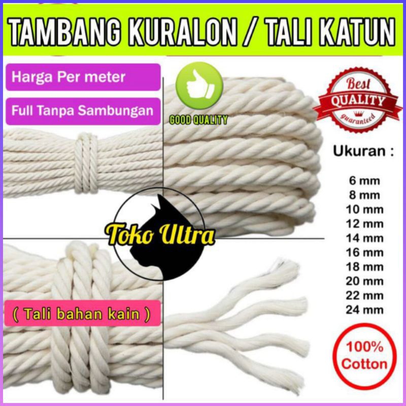 TAMBANG 8MM BAHAN KAIN (50 METER) / TALI BAHAN KAIN 8MM / TALI KURALON / TAMPAR 8MM / TALI MOBIL TRUK / TALI KILOAN / TALI ECERAN / TALI METERAN