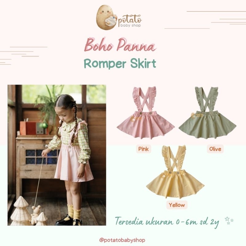 Bohopanna Romper Skirt 0 Bulan s/d 2 Tahun - Rok Anak Boho Baby