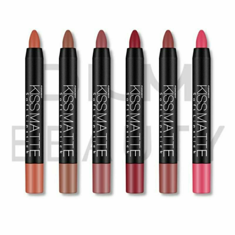 DNM Pensil Lipstik Matte Clay Lipstick Pencil Tahan Lama Long Lasting Rotate 19 Colour MH