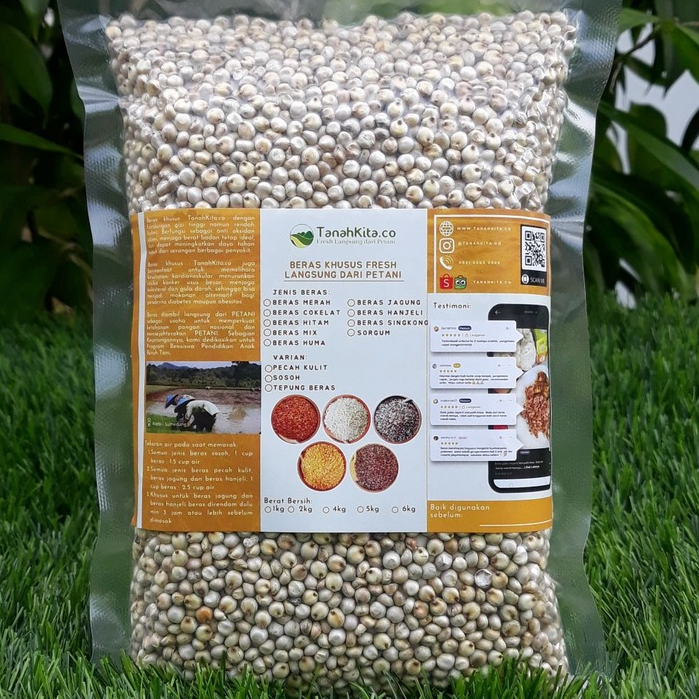 

Beras Sorgum Pecah Kulit FRESH langsung dari Petani I Sorghum I 1Kg Vacuum