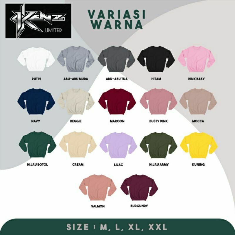 Sweater crewneck Comfort zone (pria &amp; wanita)