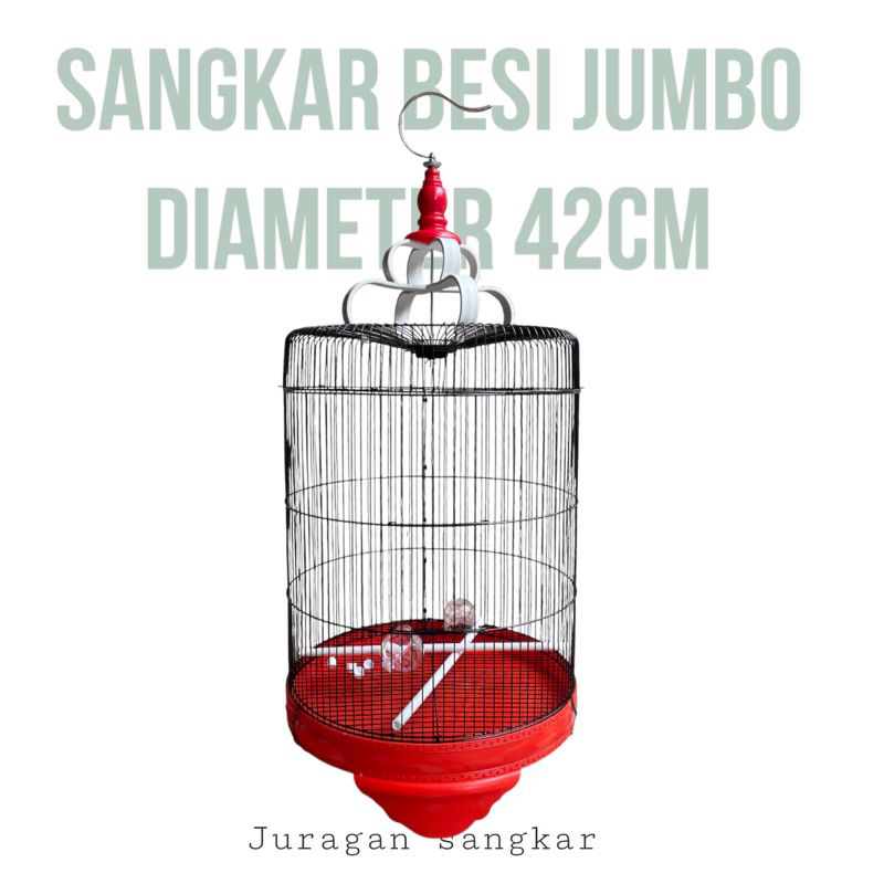 Sangkar Besi Jumbo F1 Diameter 42 cm untuk Burung Kacer dan Poksai - Kandang Besi Kokoh dan Nyaman