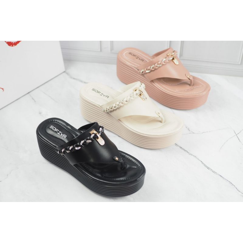 SANDAL WEDGES WANITA IMPOR SOFIYA 7988-15