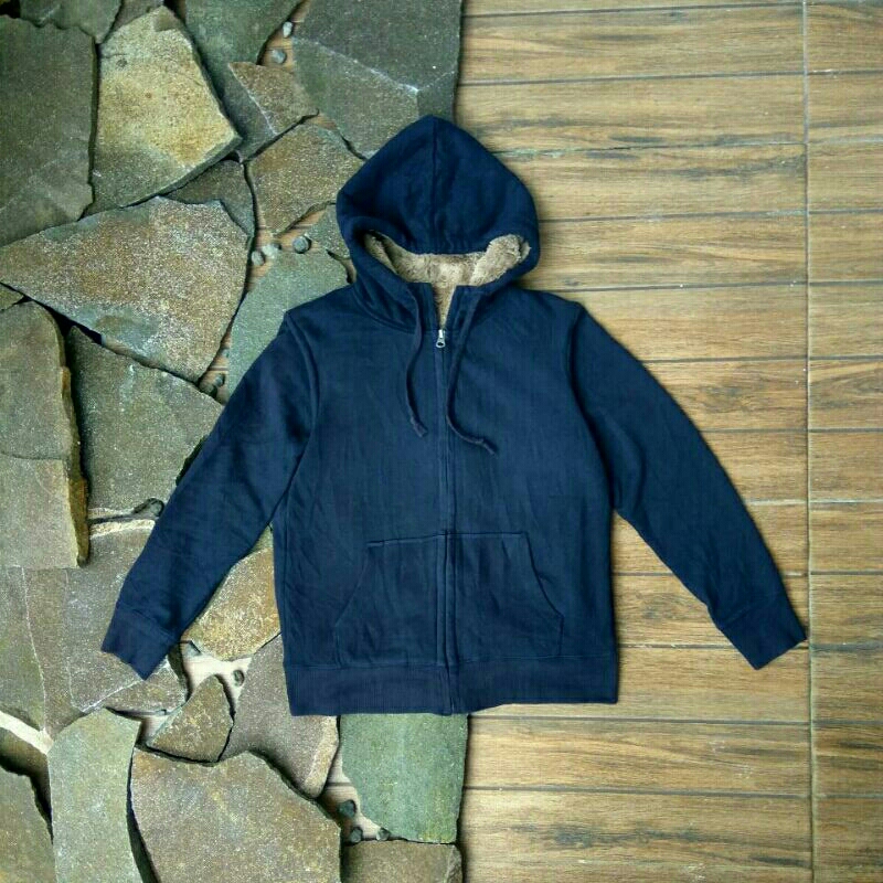 Uniqlo Sherpa Hoodie Navy