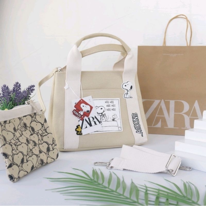 (Preloved) Tas Z*ra Snoopy Kanvas