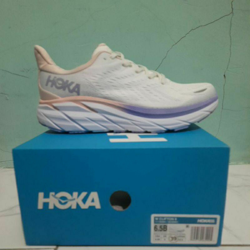 HOKA CLIFTON 8 WIDE SEPATU RUNNING WANITA PREMIUM BNIB