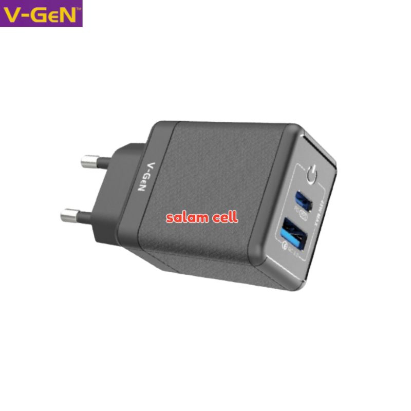 Charger 45W V-Gen VCT2-33 PD 3.0 Quick Cherge Original Vgen Vct2 33 Garansi Resmi