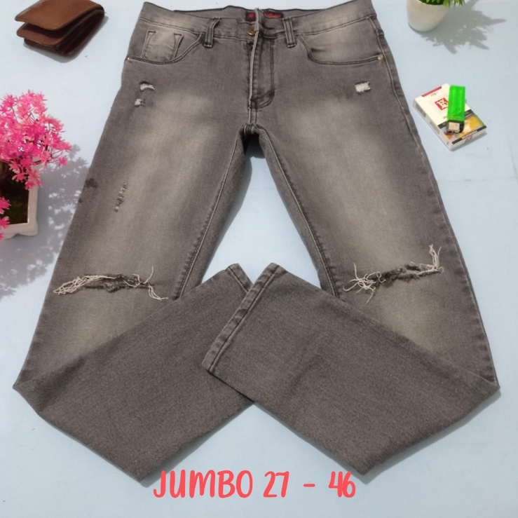 Celana Panjang Pria Sobek sobek Gaul Ukuran Jumbo 27-46 / Jeans Skinny Pria Melar BIGSIZE