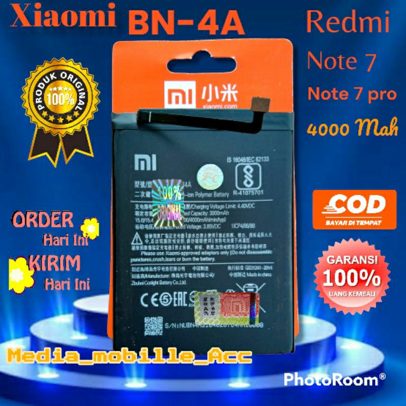 baterai original redmi note 7 note 7pro bn4a bn 4A  battery batre bergaransi