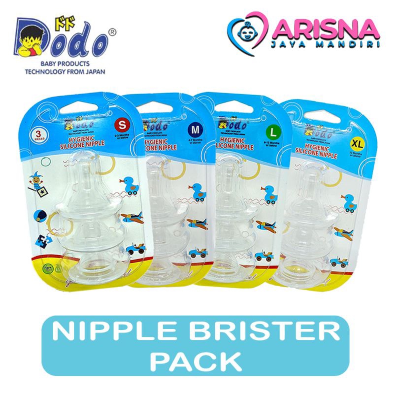 DODO Nipple Blister Pack isi 3pcs Uk S/M/L/XXL