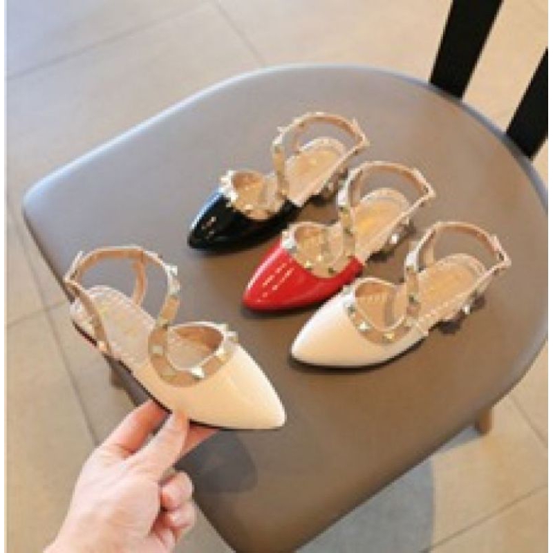 sepatu pesta anak perempuan sepatu anak MG Baby sepatu merah cream hitam
