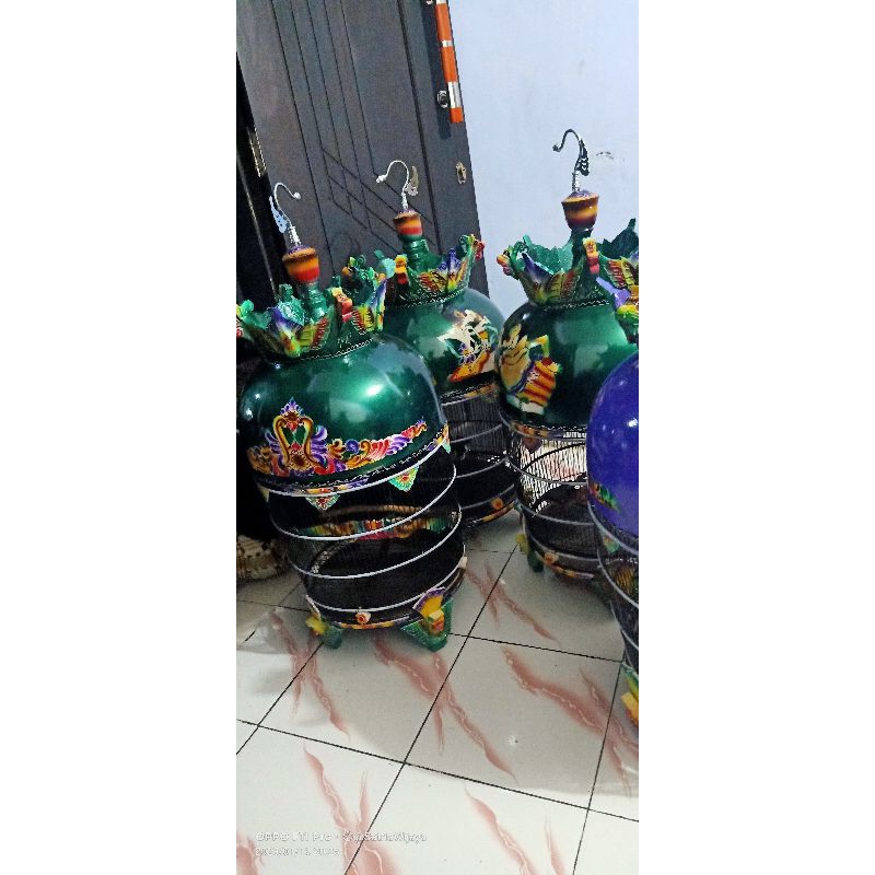 sangkar perkutut motif merak b