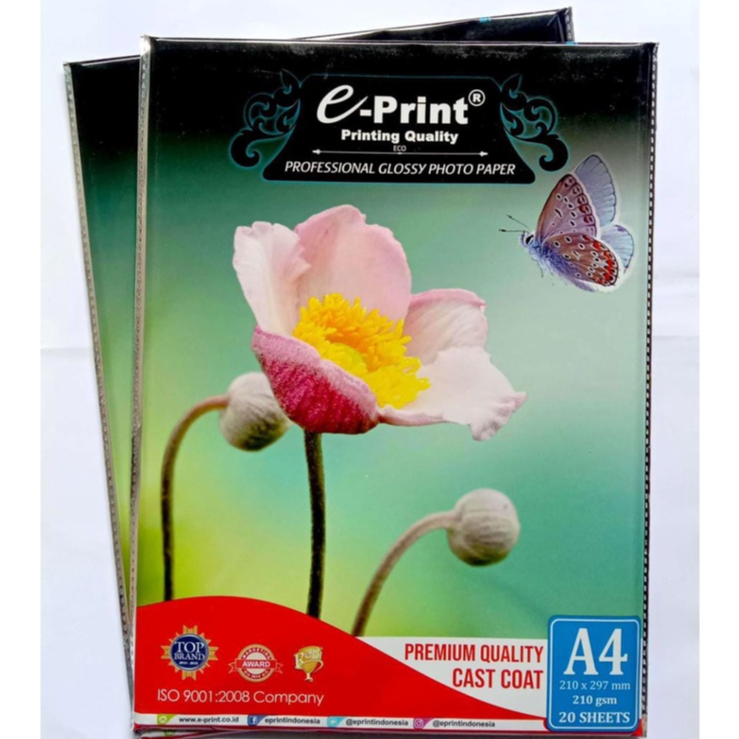 

Glossy Photo Paper / Kertas Foto Glossy Eco E-Print A4-210 gsm Termurah