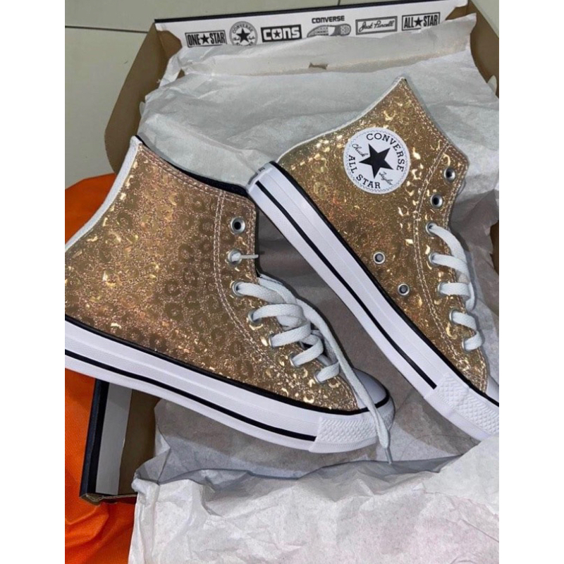 converse leopard glitter
