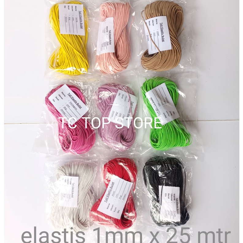 

Tali karet bulat 1mm / tali elastis / tali string (panjang 25 meter)