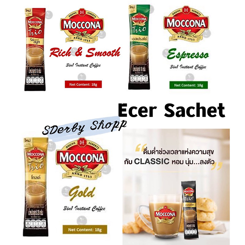 

Moccona Trio Instant Coffee Thailand Kopi Ecer Sachet