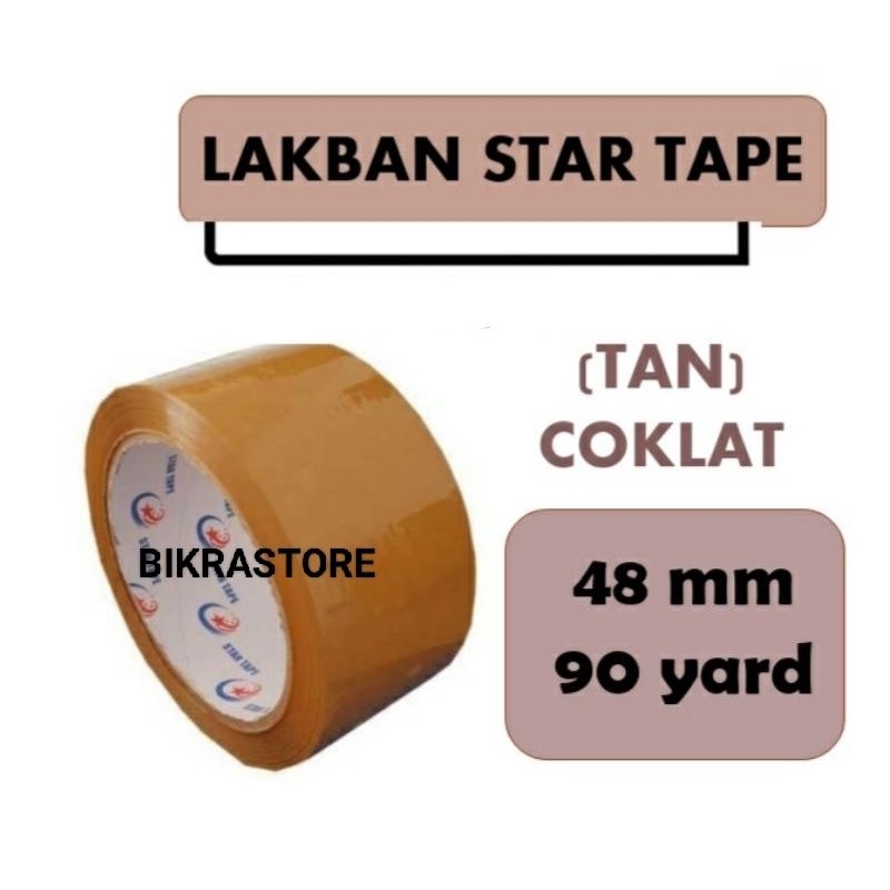 

(STAR TAPE) lakban bening coklat 90yard 48mm