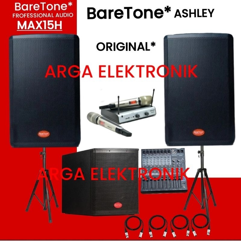 paket speaker aktif baretone max15h subwoofer baretone original