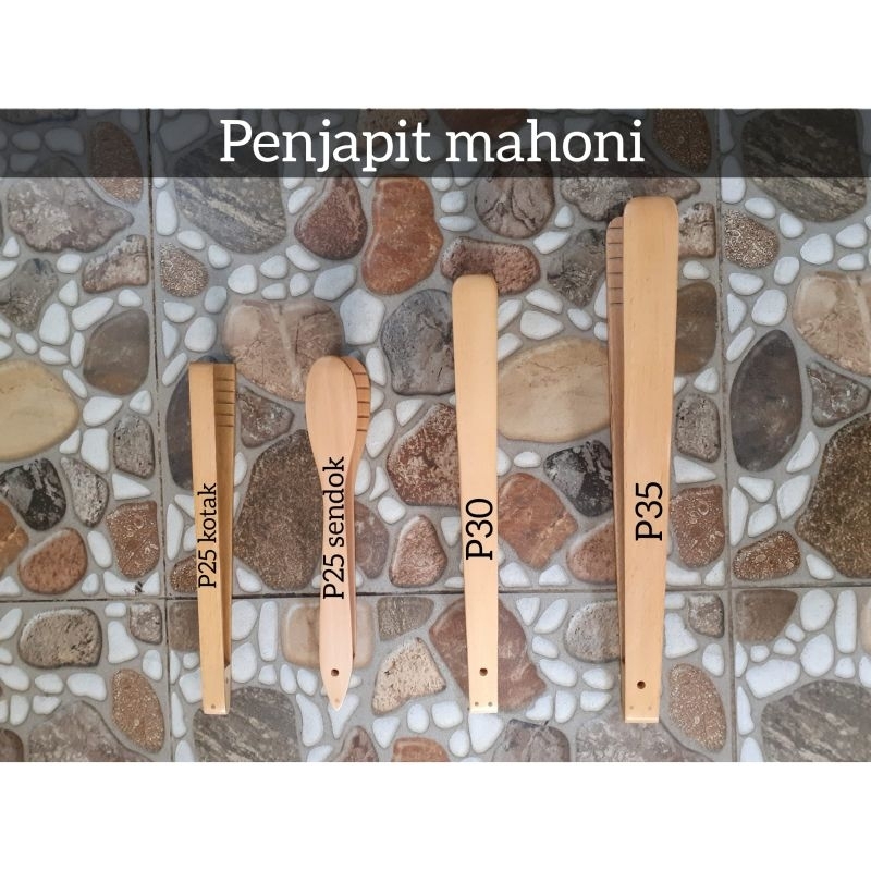 Capitan Makanan Kayu / Capit Makanan / Penjepit Makanan Panjang 25.30.35 cm