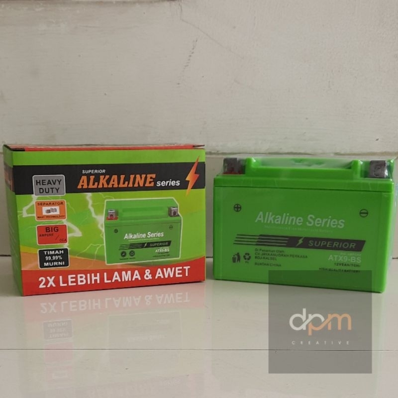 Aki Kering ALKALINE ATX9-BS // Untuk Motor Ninja, CBR