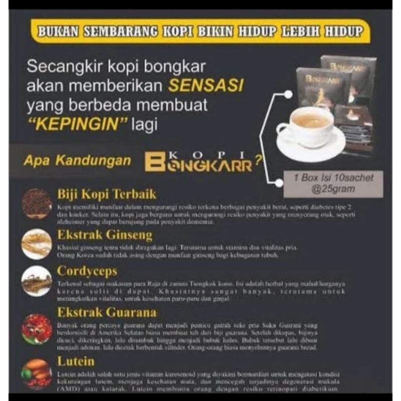 kopi bongkar herbal alami 1 box