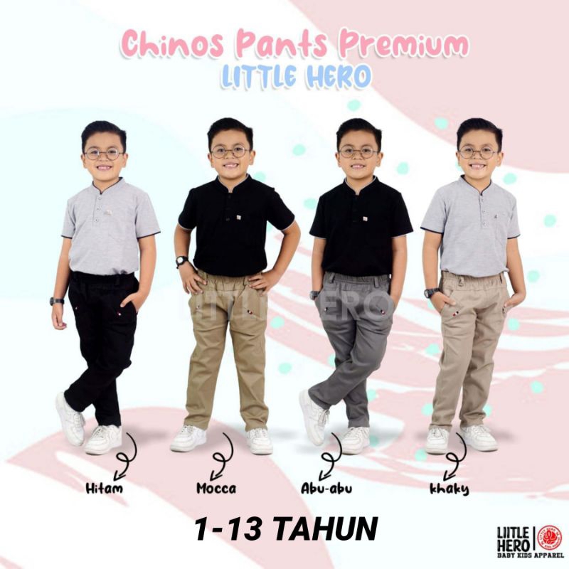 [1-13T] CELANA ANAK LAKI LAKI CHINOS CHINO PANJANG 1-13 TAHUN LITTLE HERO ORIGINAL ALTHAu / CELANA CHINOS PANJANG ANAK COWOK PREMIUM ORIGINAL BY LITTLE HERO / CHINOS PANTS PREMIUM LITTLE HERO