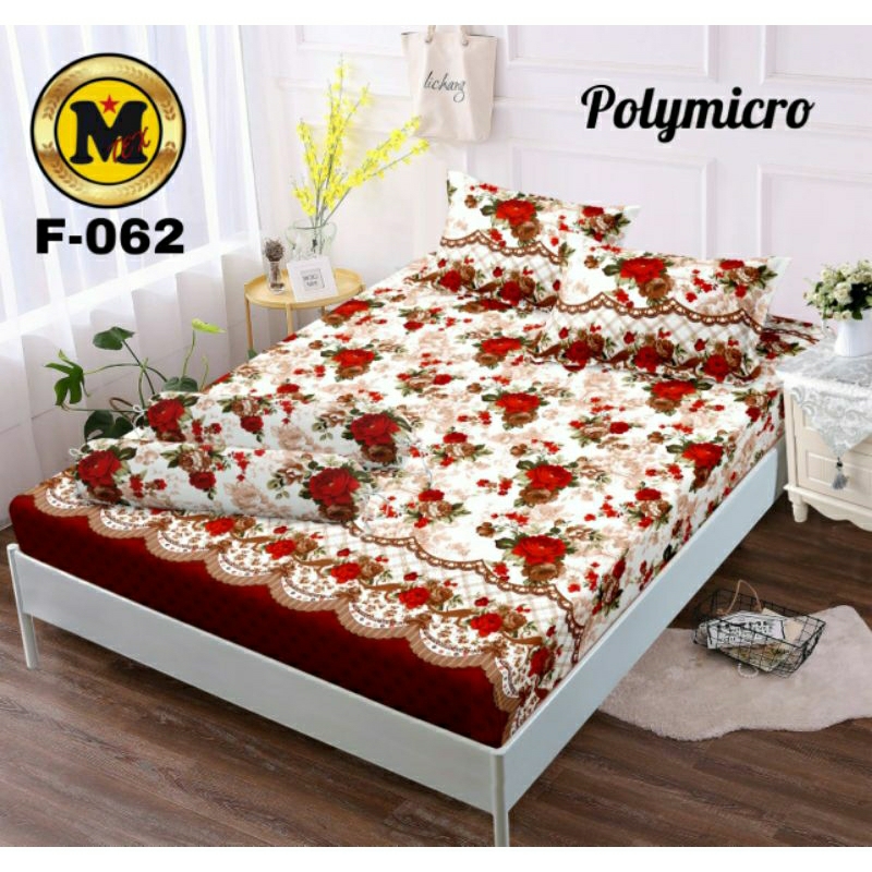 Sprei Sarung Bantal Guling Ukuran 180x200 Motif Bunga  Karakter Kotak