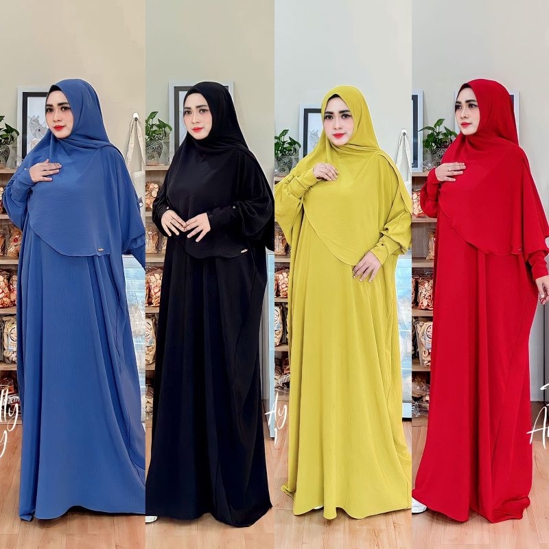 GAMIS CRINKLE SET HIJAB ELLY ARSY // ABAYA GAMIS MUSLIMAH // GAMIS CRINKLE AIR FLOW SYAR'I