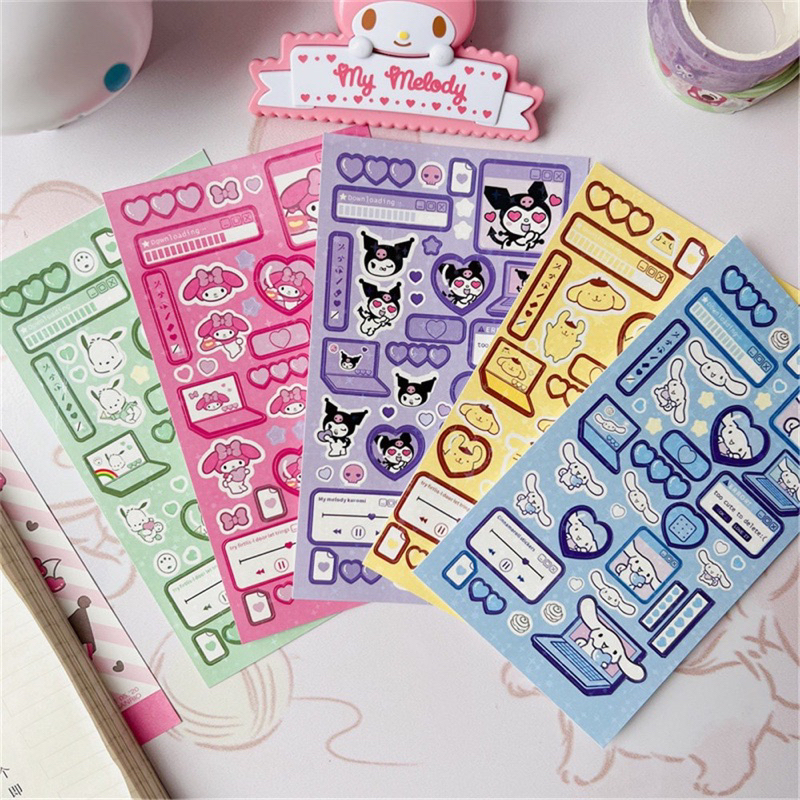 1 lembar stiker motif sanrio kulomi glitter [035]