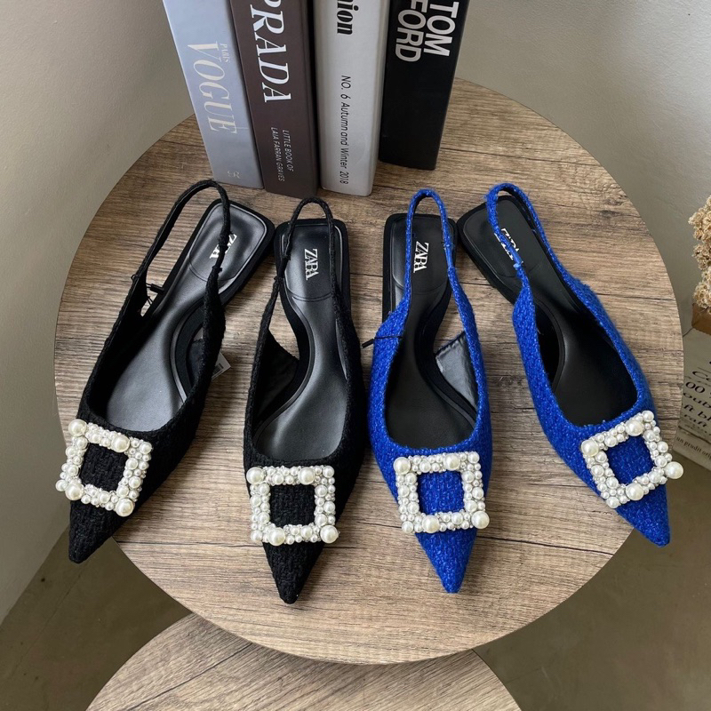 ZARA FLAT MULES WANITA IMPORT SENDAL FLAT SENDAL TALI