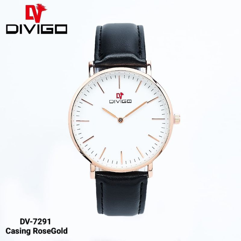 (Terima Cod)Jam Tangan Pria Divigo Anti Air Original 100%Free Box Strap Kulit(Dikirim Jakarta)