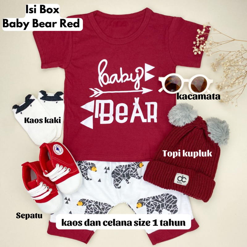 Baby Bear Hampers Kado Lahiran Bayi / Hampers bayi / Baju Bayi Laki Laki Perempuan Newborn / Mungi Baby Gift  Set /Atasan Bawahan Bayi