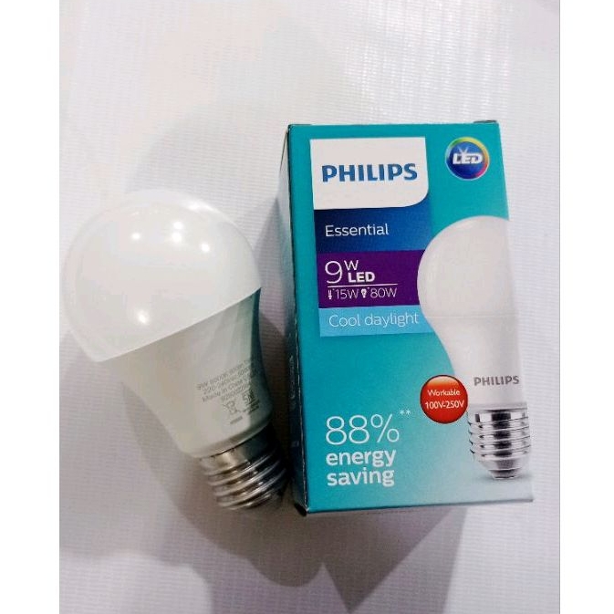 lampu bohlam led philips 9 watt