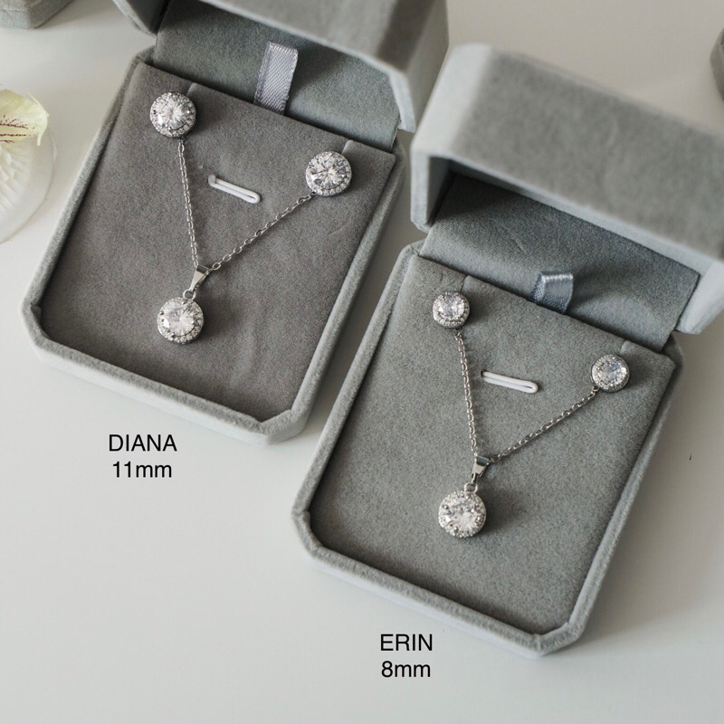 Wedding Necklace &amp; Earrings Set - Zirconia Jewelry Set / Set Kalung Anting / Set Perhiasan Wanita