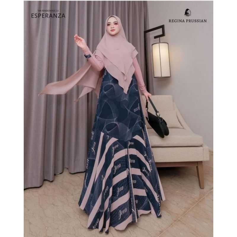 [JOZA CLOTHING] GAMIS SYARI TERBARU / DRESS SET PRINTING " REGINA SET " BY JOZA CLOTHING