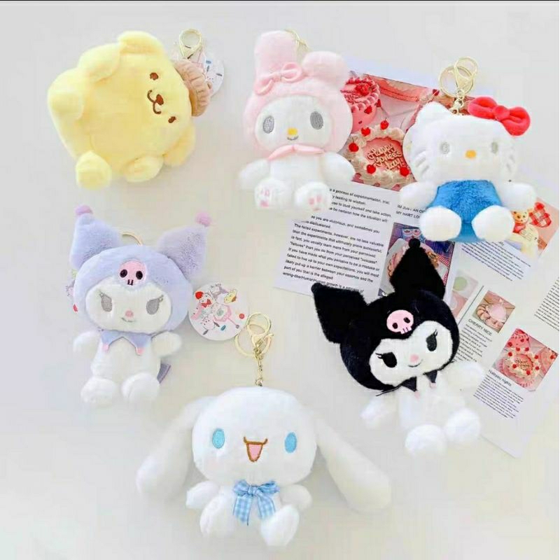 Gantungan Tas Gantungan Kunci Boneka Sanrio Body Hello Kitty My Melody Kuromi Pompompurin Cinnamoroll Pochacco