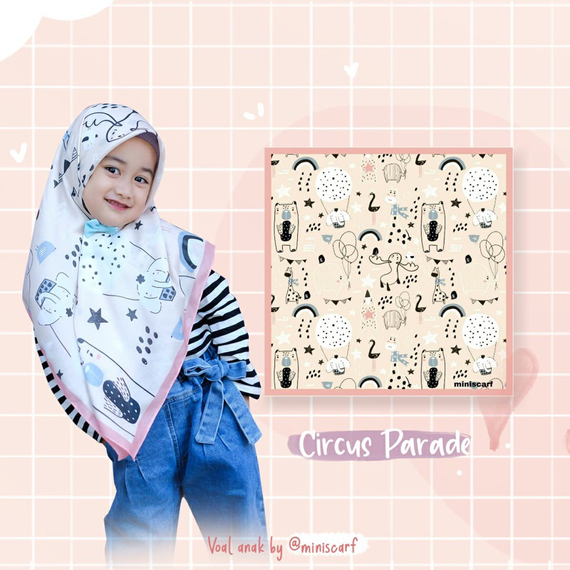 Pre Order kerudung anak - jilbab anak - Cutie Animal