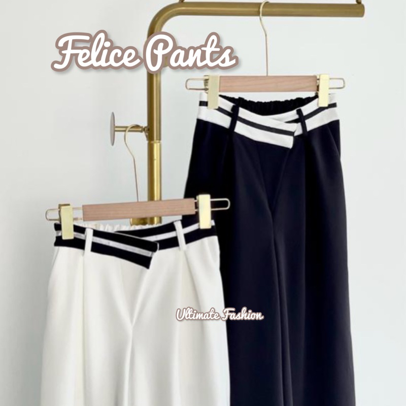 Felice Basic Cullote Pants Lissed Strap - Celana Kulot Wanita Scuba Import Premium Korea - Celana Panjang High Quality Korea Kekinian Terbaru  Rakku