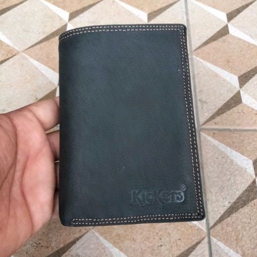 Dompet pria Kulit Asli 3/4 kickers 16 slot tempat kartu kulit sapi asli Crazy Horse