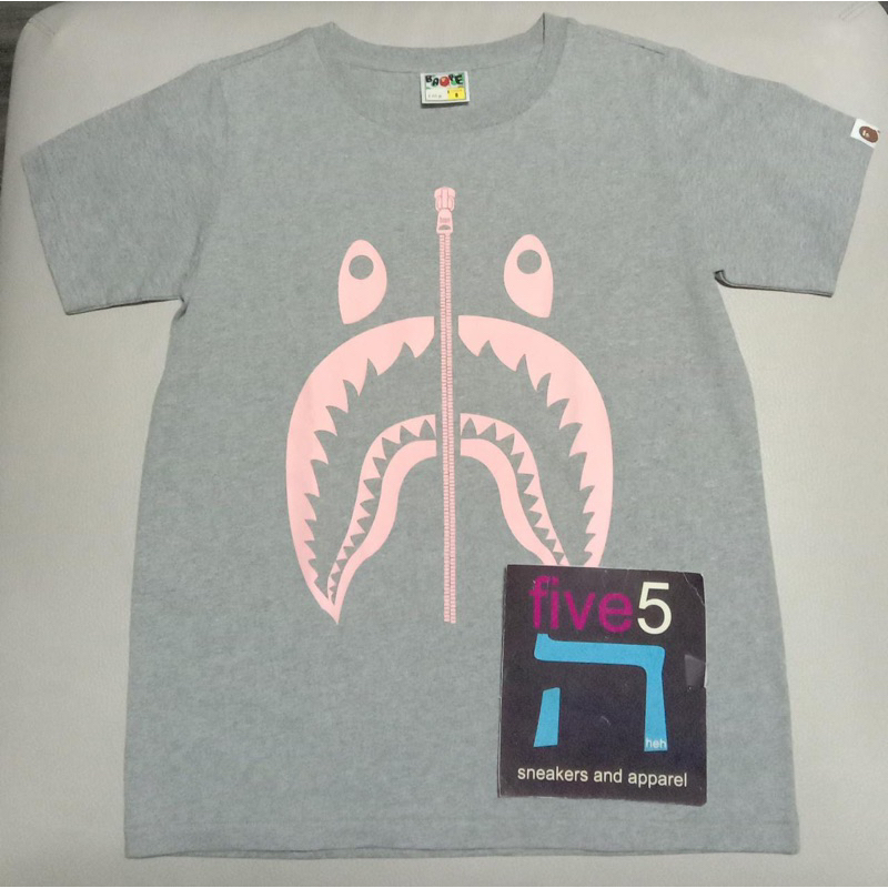 bape shark pink grey tee