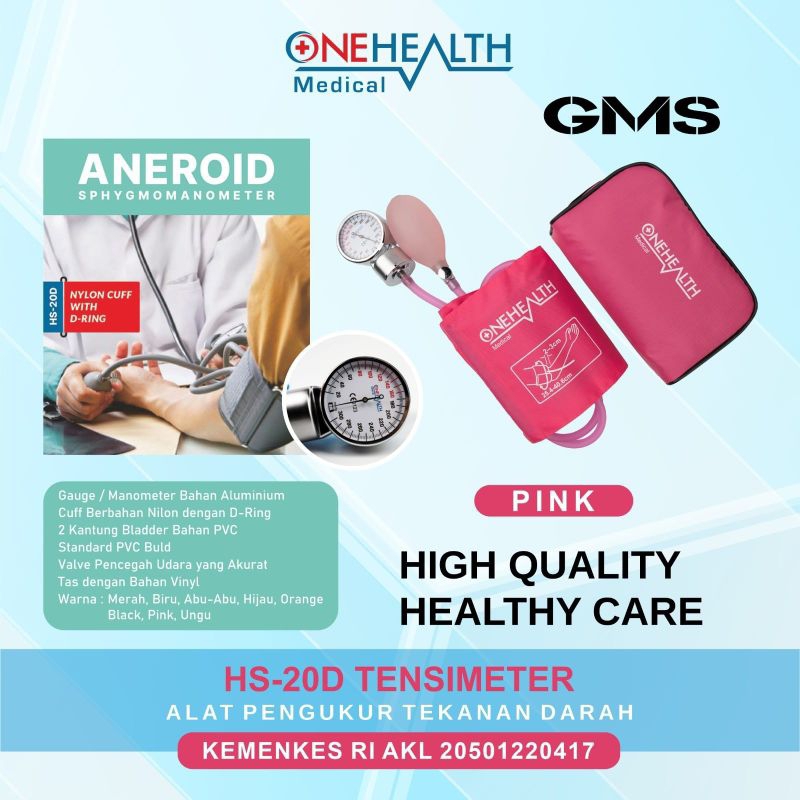 Tensimeter Aneroid Transparant HS - 20D Onehealth / Alat Ukur Tekanan Darah