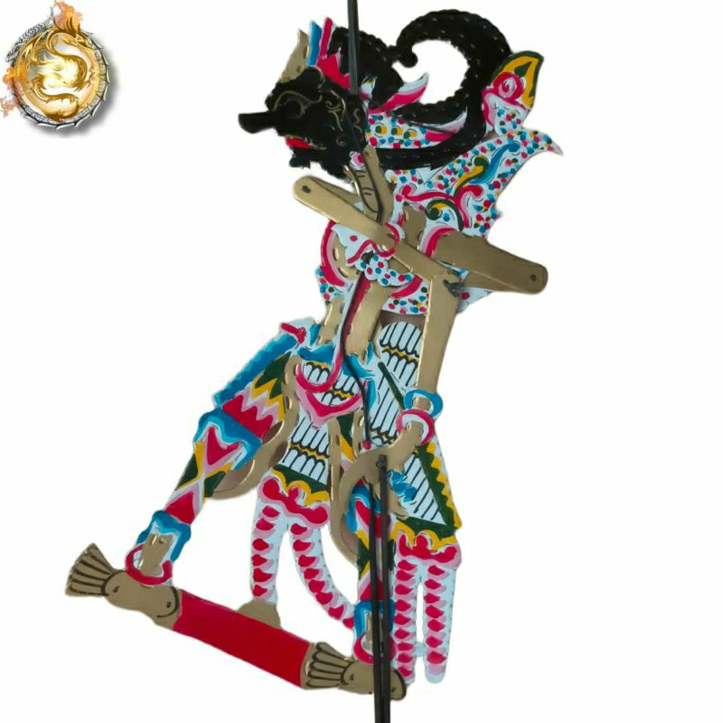 wayang kulit gatotkaca emas bahan kertas karton duplex