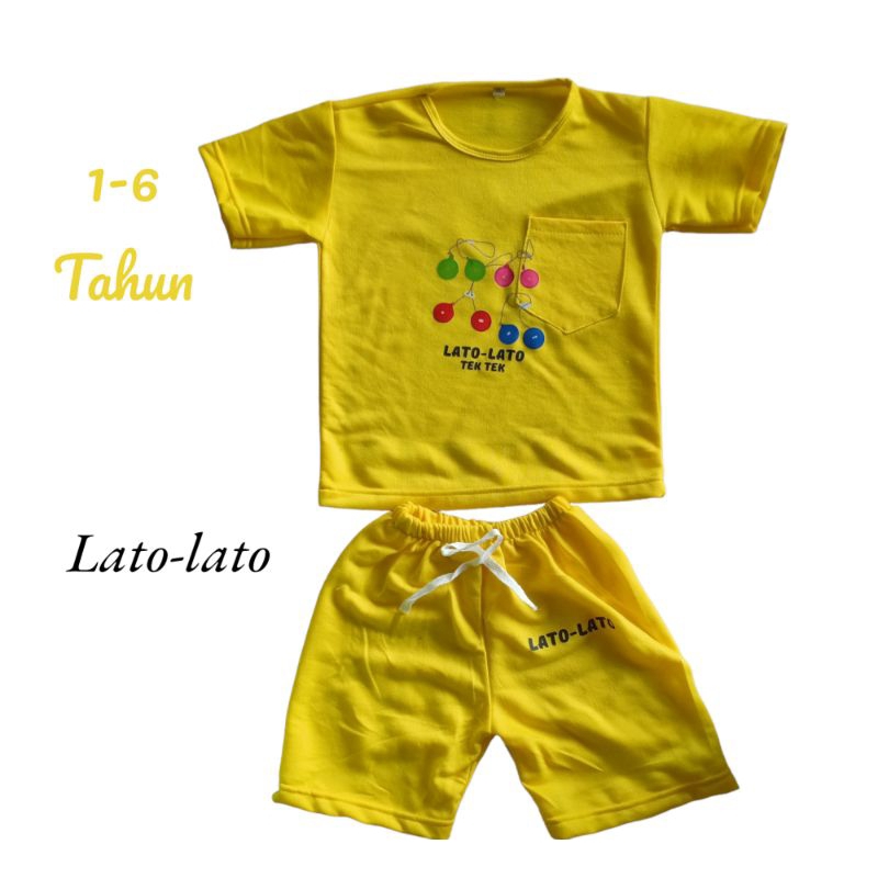 setelan anak laki-laki/perempuan lato-lato 1-6 tahun