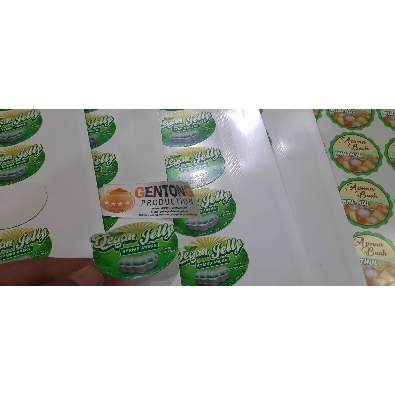 Cetak Stiker Label Produk Kemasan Makanan Minuman Sticker Kue Snack Ukuran 1 Lembar A3+