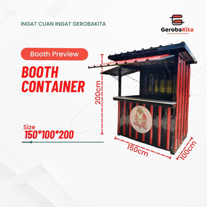booth container minimalis / gerobak murah / booth container murah