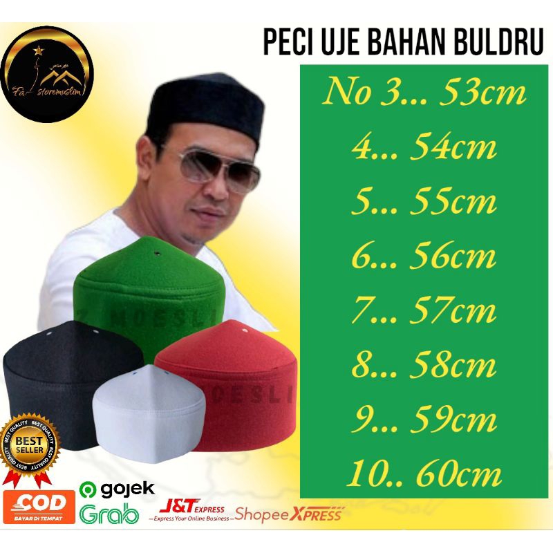 Peci uje / peci mesir / peci polos / peci putih peci polos hitam kopiah songkok peci malasya
