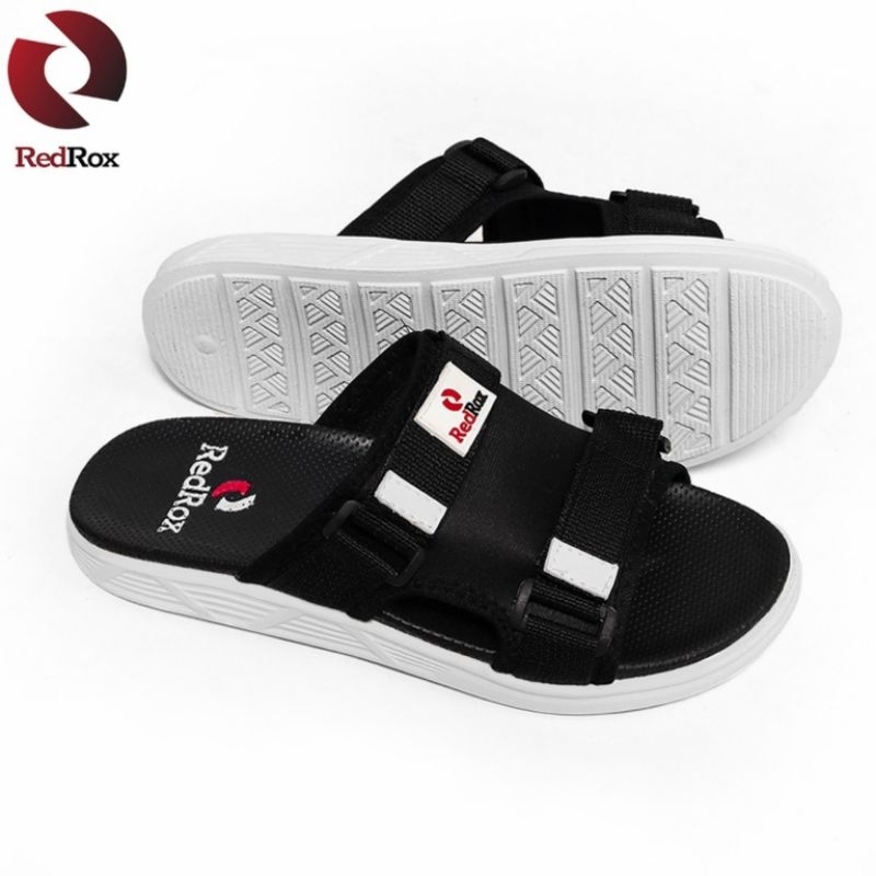 Sandal Pria Slip On REDROX V6 Hitam dan Putih