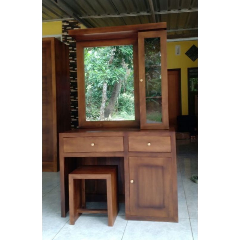 Meja rias tolet minimalis kayu jati