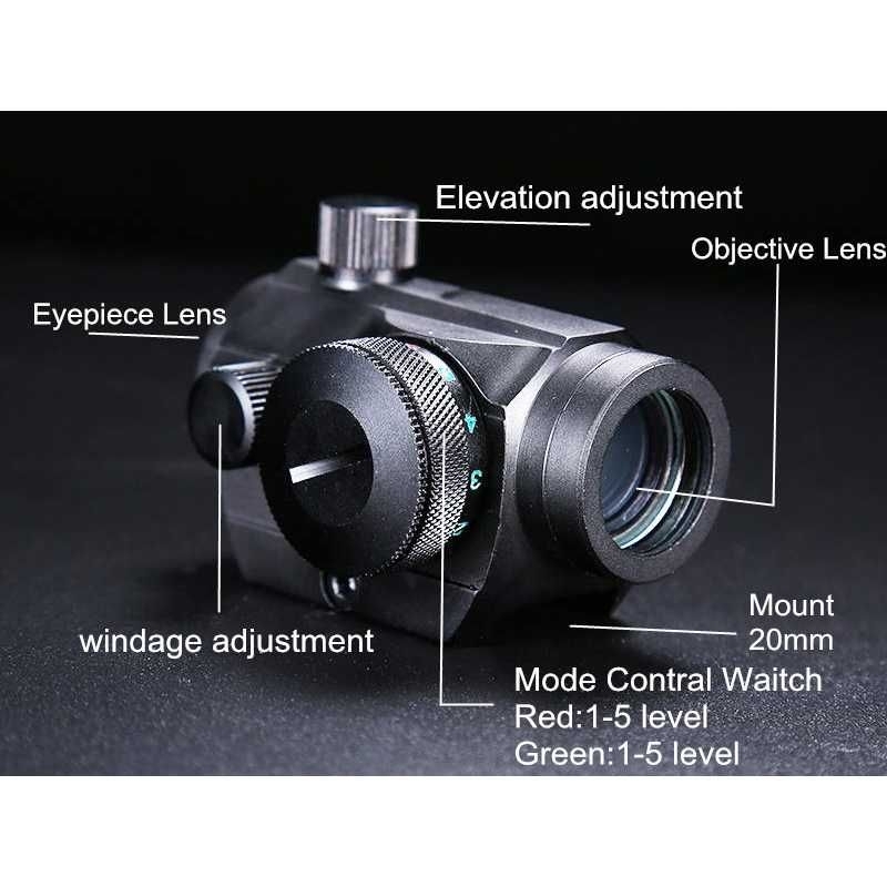 Kekeran Teropong Senapan Holographic Red Green Dot Scope 20mm - HD22M1